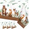 Woodland Animals Plastic Tablecloth Forest Wild Creatures Baby Shower Table Covers for Boy Girl Birthday Table Decoration Neutral Gender Reveal Decor Friendship Themed Party Supply 54" x 108"
